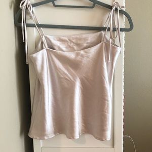 Silky rose satin top